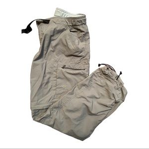 Mountain Hardwear Size 8 Convertible Pants Womens Hiking Zip Off Nylon Beige